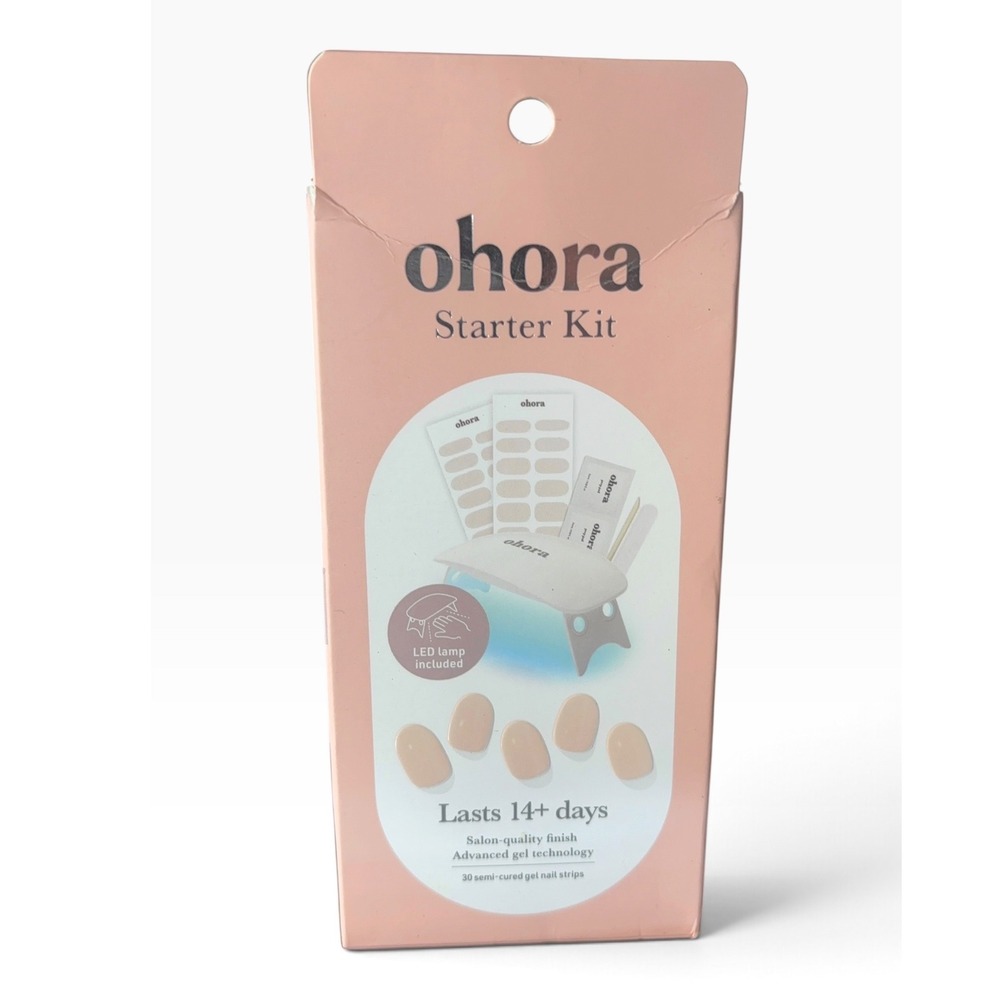 Ohora Cream Light Starter Kit Semi-Cured Gel Nail Strips with LED Lamp OTP-001